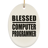 Blessed Computer Programmer - Oval Ornament