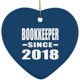 Bookkeeper Since 2018 - Heart Ornament