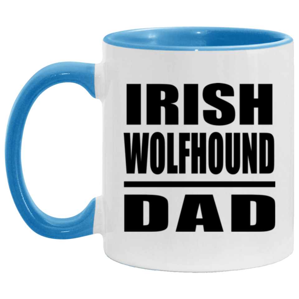 Irish Wolfhound Dad - 11oz Accent Mug Blue