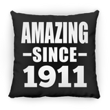 113th Birthday Amazing Since 1911 - Throw Pillow Black