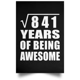 29th Birthday Square Root of 841 Years of Being Awesome - Poster Portrait