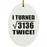 112th Birthday I Turned Square Root of 3136 Twice - Oval Ornament