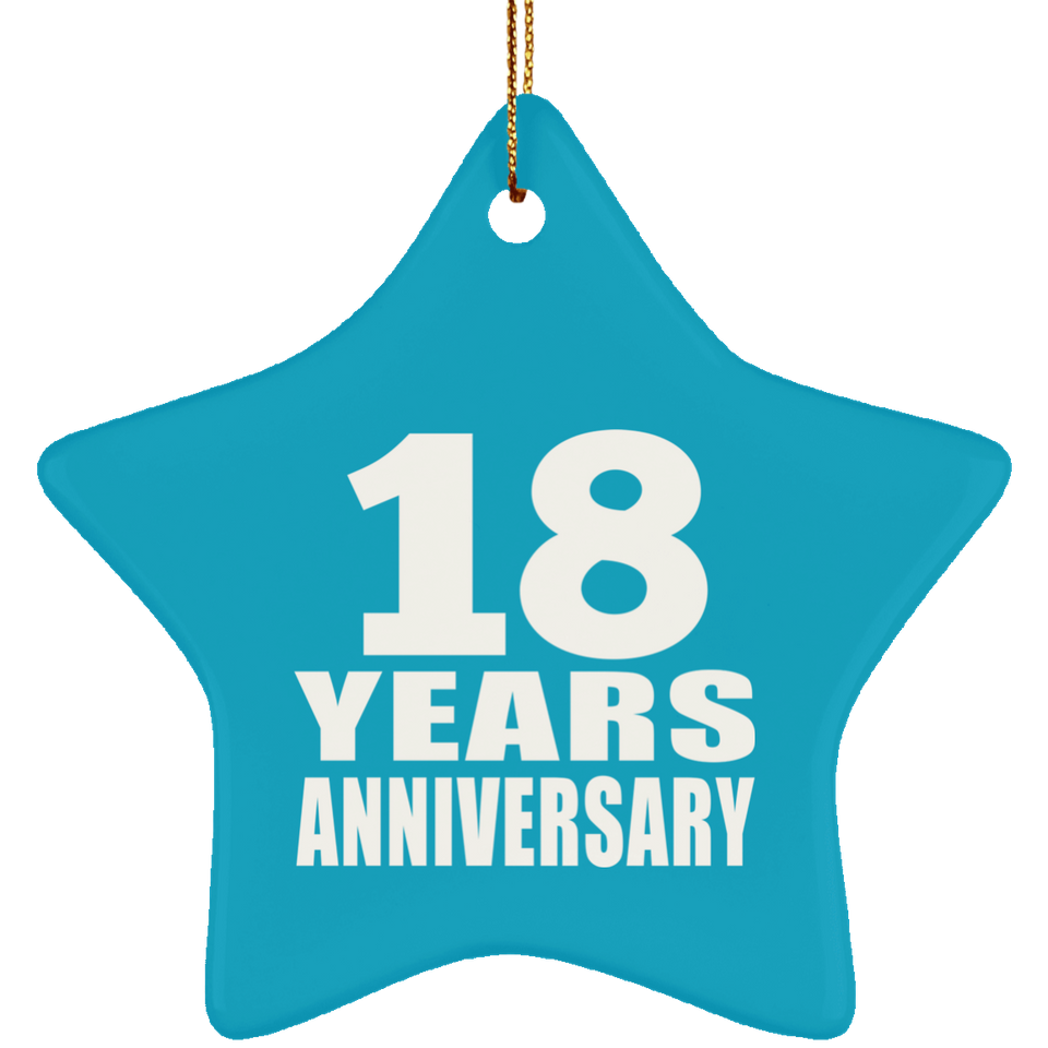 18th Anniversary 18 Years - Star Ornament