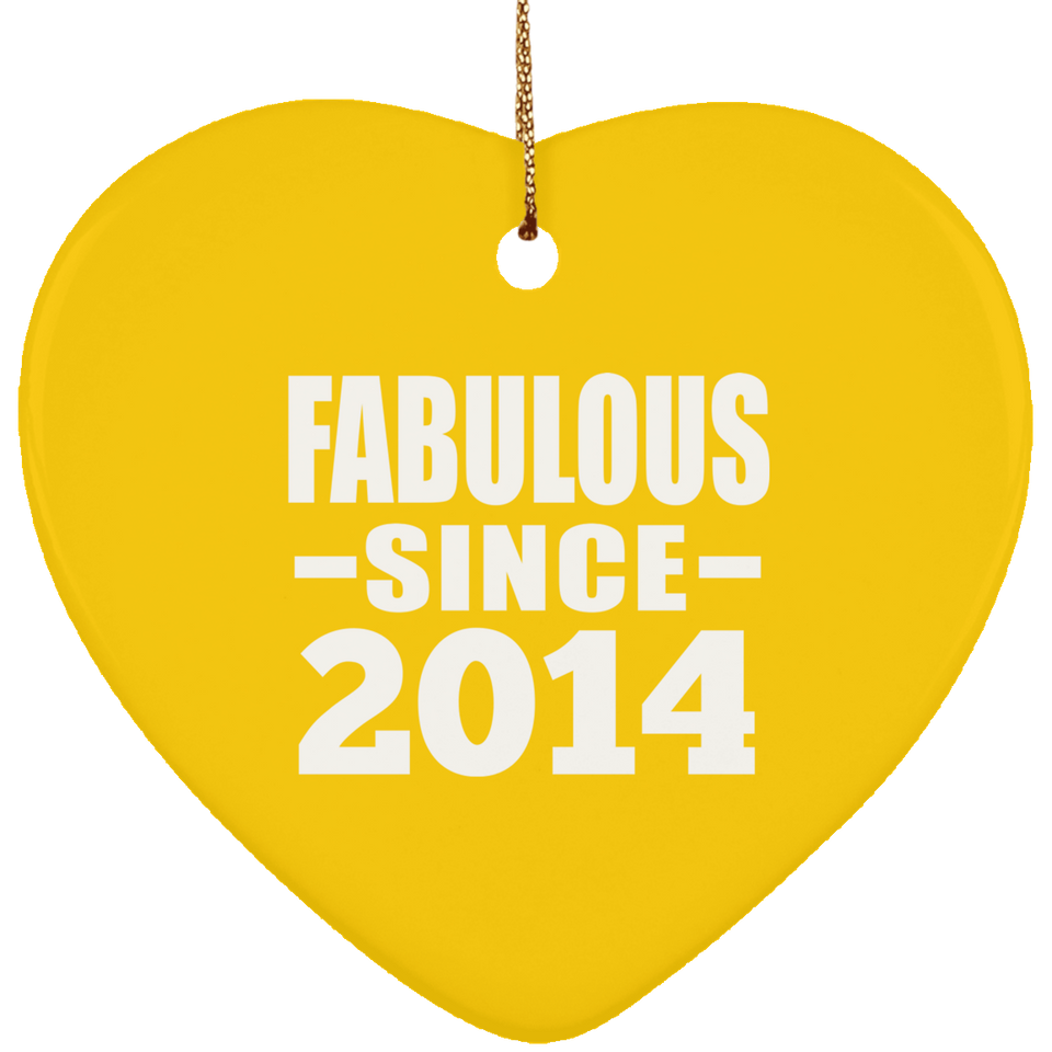 10th Birthday Fabulous Since 2014 - Heart Ornament