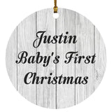 Justin Baby's First Christmas - Circle Ornament F