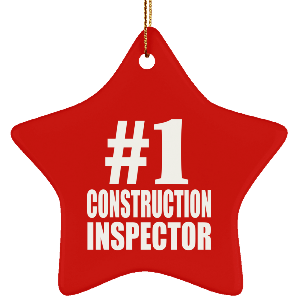 Number One #1 Construction Inspector - Star Ornament