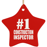 Number One #1 Construction Inspector - Star Ornament