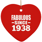 86th Birthday Fabulous Since 1938 - Heart Ornament