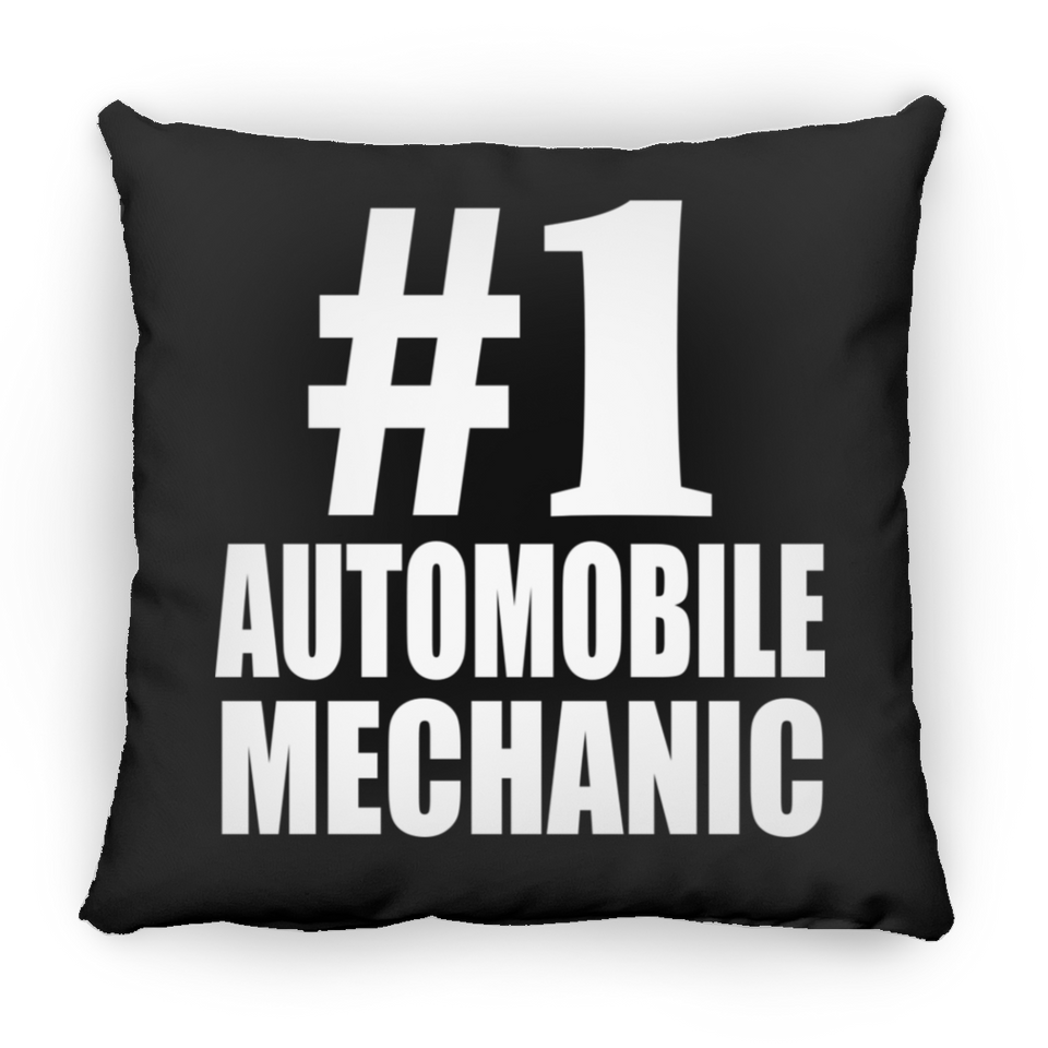 Number One #1 Automobile Mechanic - Throw Pillow Black