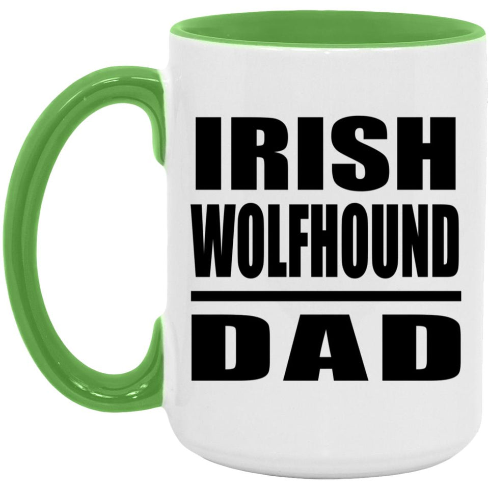 Irish Wolfhound Dad - 15oz Accent Mug Green