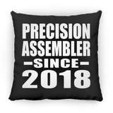 Precision Assembler Since 2018 - Throw Pillow Black