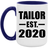 Tailor Established EST. 2020 - 15oz Accent Mug Purple