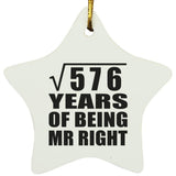 24th Anniversary Square Root of 576 Years of Being Mr Right - Star Ornament