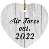 Air Force Established Est. 2022 - Heart Ornament F