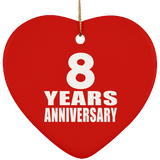8th Anniversary 8 Years - Heart Ornament