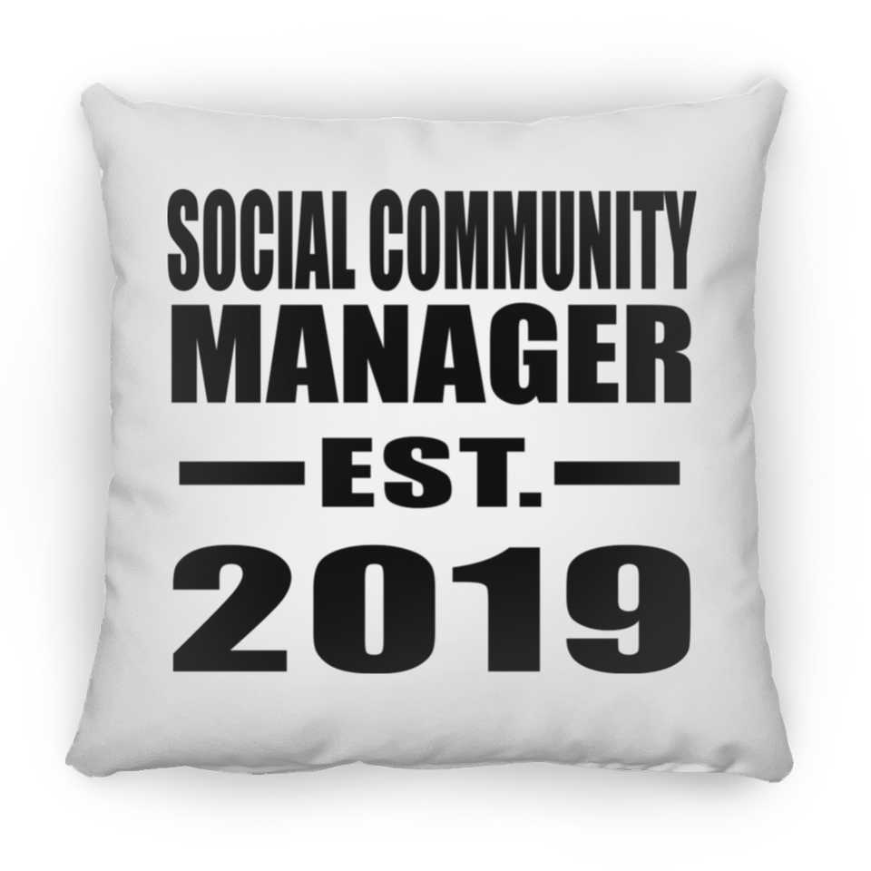 Social Community Manager Established EST. 2019 - Throw Pillow