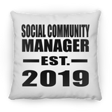 Social Community Manager Established EST. 2019 - Throw Pillow