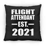 Flight Attendant Established EST. 2021 - Throw Pillow Black