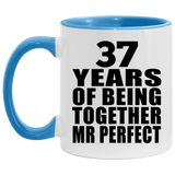 37th Anniversary 37 Years Of Being Mr Perfect - 11oz Accent Mug Blue
