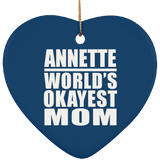 Annette World's Okayest Mom - Heart Ornament