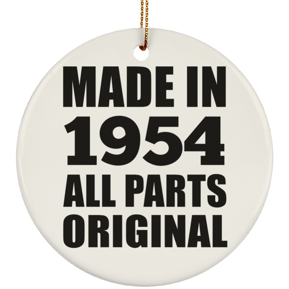70th Birthday Made in 1954 All Parts Original - Circle Ornament