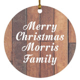 Merry Christmas Morris Family - Circle Ornament E