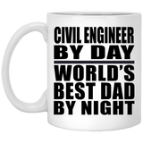 Civil Engineer By Day World's Best Dad By Night - 11 Oz Coffee Mug