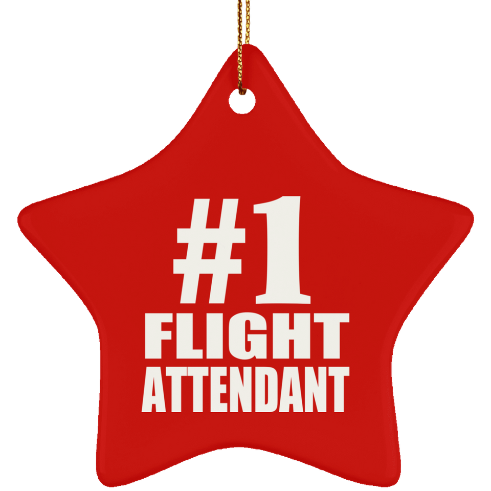 Number One #1 Flight Attendant - Star Ornament