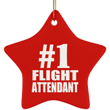 Number One #1 Flight Attendant - Star Ornament