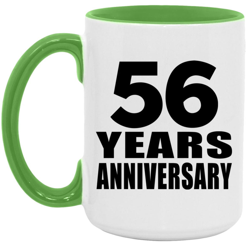 56th Anniversary 56 Years Anniversary - 15oz Accent Mug Green