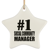 Number One #1 Social Community Manager - Star Ornament