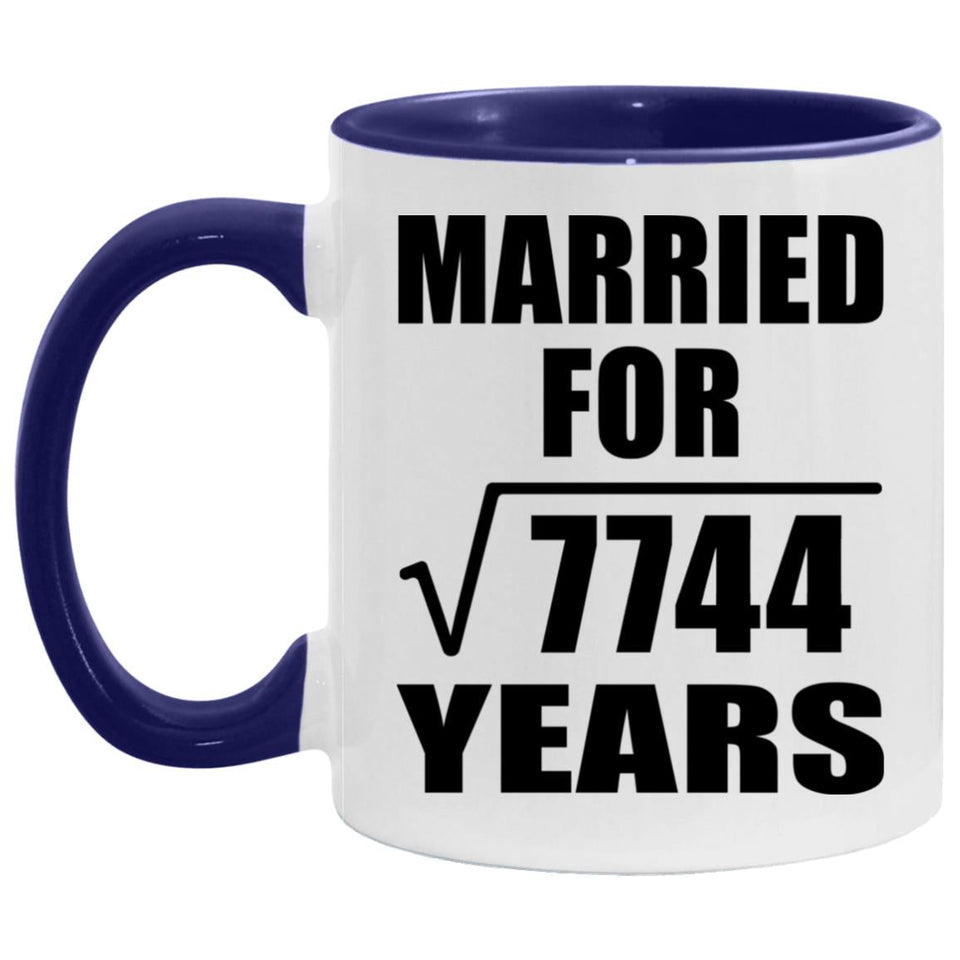 88th Anniversary Married For Square Root of 7744 Years - 11oz Accent Mug Purple