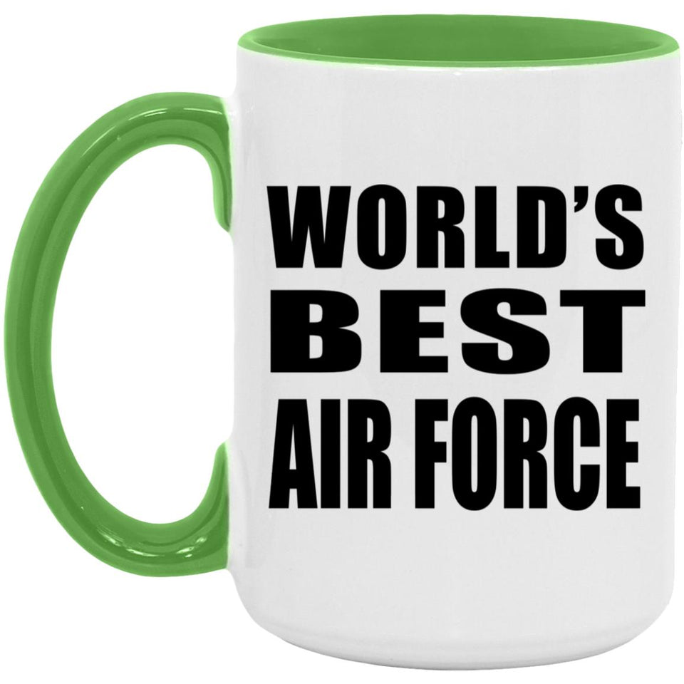 World's Best Air Force - 15oz Accent Mug Green