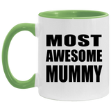 Most Awesome Mummy - 11oz Accent Mug Green