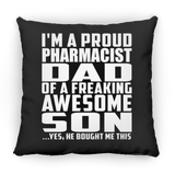 Proud Pharmacist Dad Of Awesome Son - Throw Pillow Black