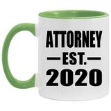 Attorney Established EST. 2020 - 11oz Accent Mug Green