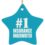 Number One #1 Insurance Underwriter - Star Ornament