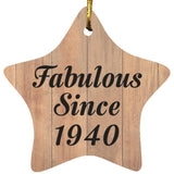 84th Birthday Fabulous Since 1940 - Star Ornament C