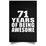 71st Birthday 71 Years Of Being Awesome - Poster Portrait