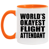 World's Okayest Flight Attendant - 11oz Accent Mug Orange