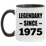 49th Birthday Legendary Since 1975 - 11oz Accent Mug Black