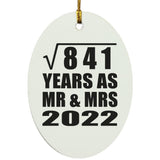 29th Anniversary Square Root of 841 Years As Mr & Mrs 2022 - Oval Ornament