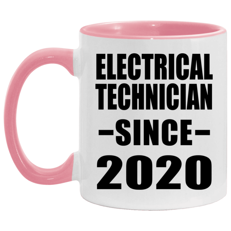 Electrical Technician Since 2020 - 11oz Accent Mug Pink
