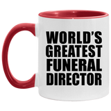 World's Greatest Funeral Director - 11oz Accent Mug Red