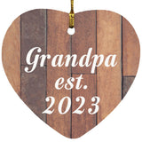 Grandpa Established Est. 2023 - Heart Ornament E