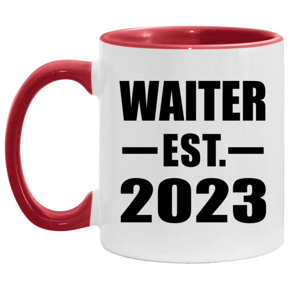 Waiter Established EST. 2023 - 11oz Accent Mug Red