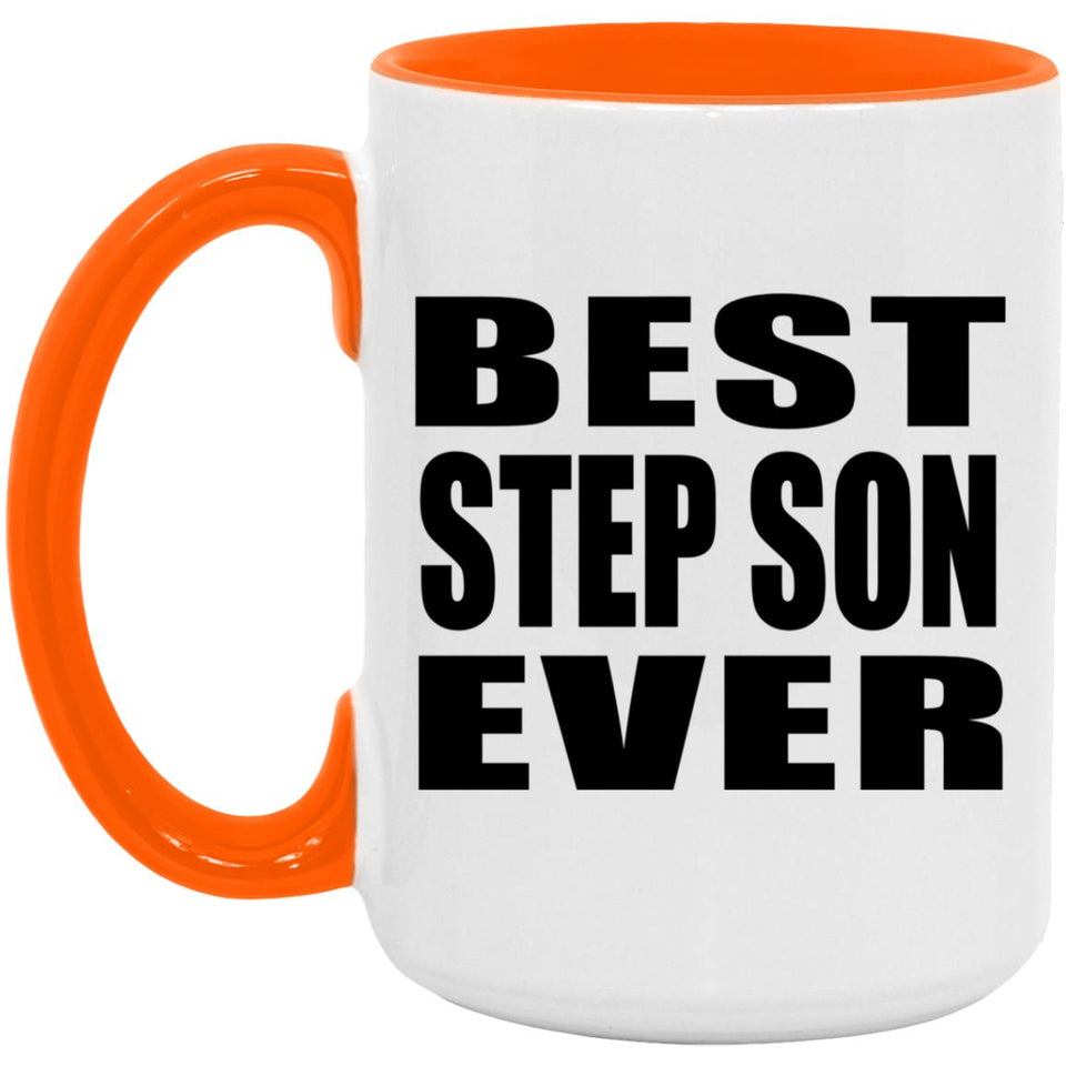 Best Step Son Ever - 15oz Accent Mug Orange