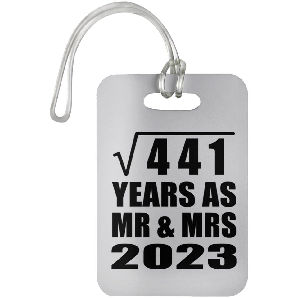 21st Anniversary Square Root of 441 Years As Mr & Mrs 2023 - Luggage Bag Tag