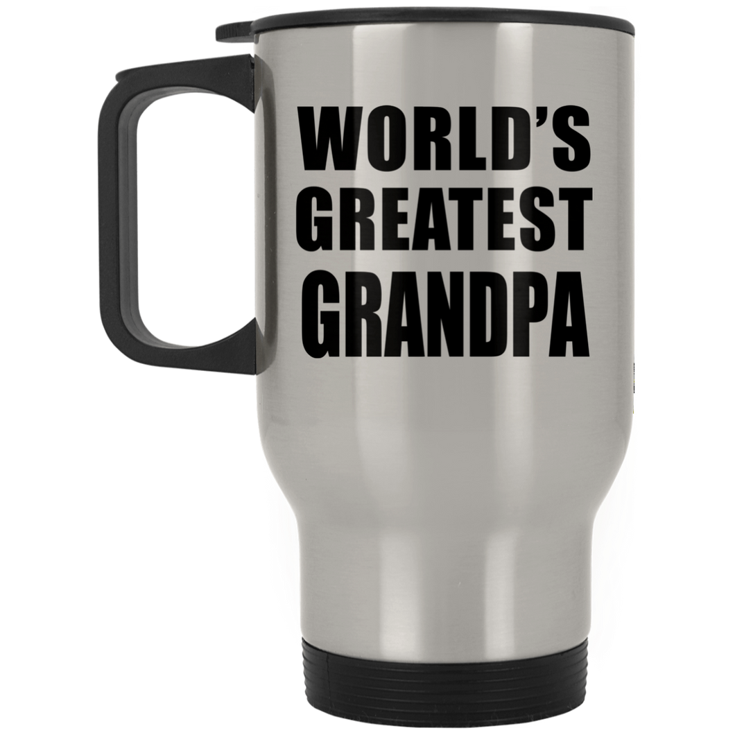 World's Greatest Grandpa - Silver Travel Mug