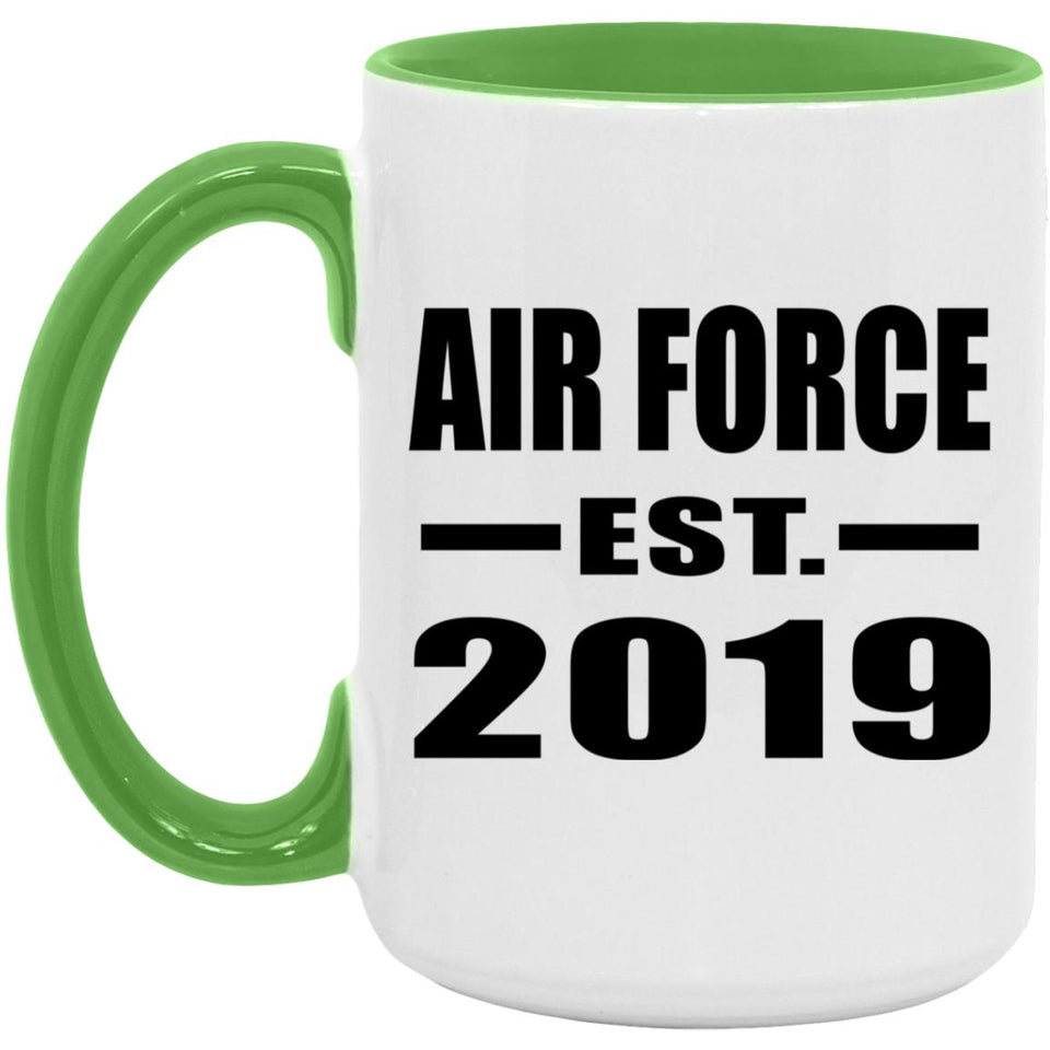 Air Force Established EST. 2019 - 15oz Accent Mug Green